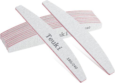 12pcs Nail File, Teuki Nail Files 100 150 Grit for Poly Nail Extension Gel and Acrylic Nails Emery Boards Doubled Sides Washable Nail File Manicure Tools in Saudi Arabia