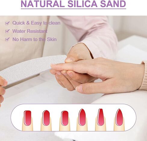 12pcs Nail File, Teuki Nail Files 100 150 Grit for Poly Nail Extension Gel and Acrylic Nails Emery Boards Doubled Sides Washable Nail File Manicure Tools in Saudi Arabia