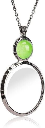 Magnifying Glass Necklace,Jiulory 10x Magnifying Glass Pendant, Long Chain Glass Lens Magnifier Necklace Elderly Care Accessory Kids Hiking Camping Necklace Magnifier in Kuwait