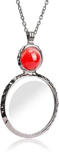 Magnifying Glass Necklace,Jiulory 10x Magnifying Glass Pendant, Long Chain Glass Lens Magnifier Necklace Elderly Care Accessory Kids Hiking Camping Necklace Magnifier in Kuwait