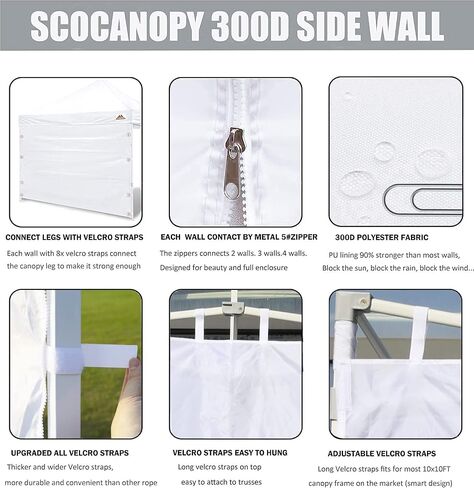 SCOCANOPY Sidewalls for 10x10 Canopy Frame, 3 Pack SunWalls Only, Turquoise in Saudi Arabia