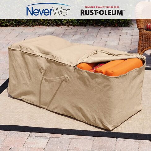حقيبة تخزين وسادة الفناء من Budge NeverWet Savanna Patio، أسمر ضارب للصفرة، 22 بوصة ارتفاع × 48 بوصة عرض × 18 بوصة عمق in Kuwait