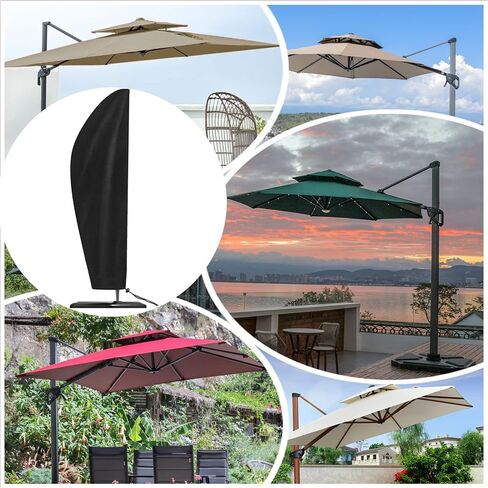 UPODA Patio Umbrella Cover Waterproof Outdoor Anti-UV Umbrella Cover with Zipper (Fit Offset Umbrella 9ft-12ft) in Saudi Arabia