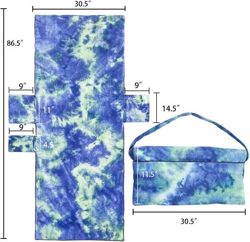 غطاء كرسي الشاطئ، منشفة كرسي حمام السباحة كرسي الاستلقاء الشمسي مع جيوب تخزين جانبية (أزرق) in Kuwait