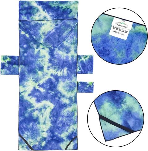 غطاء كرسي الشاطئ، منشفة كرسي حمام السباحة كرسي الاستلقاء الشمسي مع جيوب تخزين جانبية (أزرق) in Kuwait