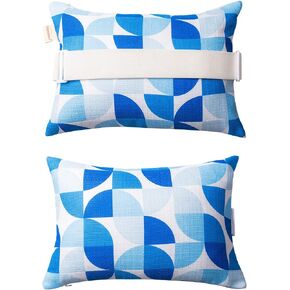 Outdoor Beach Chair Head Resting Pillow, Pool Lounge Chair Pillows with Insert and Adjustable Elastic Stripe for Recliner Sunbrella Neck Attachment, 2 Pack Size 11"*16" Strip II Red in Saudi Arabia