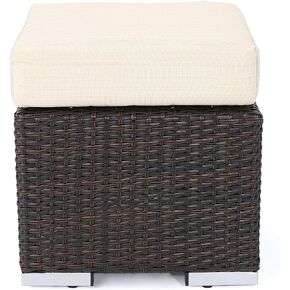 كريستوفر نايت هوم مقعد عثماني من سانتا روزا للاستخدام الخارجي مقاس 16 انش مع وسادة مقاومة للماء، بني متعدد / بيج in Kuwait