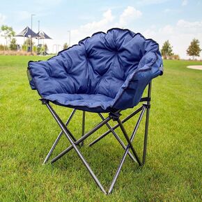 MacSports Padded Cushion Outdoor Folding Lounge Chair + GCI Outdoor Pod Rocker Collapsible Rocking Chair