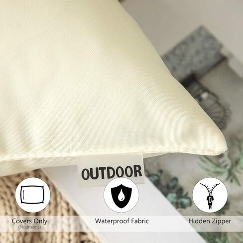 MIULEE Pack of 2 Decorative Outdoor Waterproof Pillow Covers Garden Cushion Sham Throw Pillowcase Shell for Spring Patio Tent Couch 12x20 Inch Army Green in Saudi Arabia