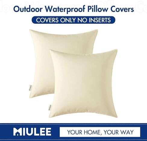 MIULEE Pack of 2 Decorative Outdoor Waterproof Pillow Covers Garden Cushion Sham Throw Pillowcase Shell for Spring Patio Tent Couch 12x20 Inch Army Green in Saudi Arabia