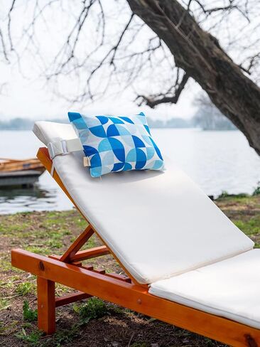 Outdoor Beach Chair Head Resting Pillow, Pool Lounge Chair Pillows with Insert and Adjustable Elastic Stripe for Recliner Sunbrella Neck Attachment, 2 Pack Size 11"*16" Strip II Red in Saudi Arabia