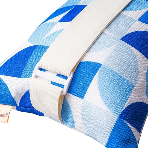 Outdoor Beach Chair Head Resting Pillow, Pool Lounge Chair Pillows with Insert and Adjustable Elastic Stripe for Recliner Sunbrella Neck Attachment, 2 Pack Size 11"*16" Strip II Red in Saudi Arabia