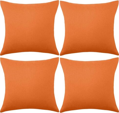 4 Pack Decorative Outdoor Waterproof Throw Pillow Covers, Square Patio Balcony Garden Waterproof Cushion Case, PU Coating Pillow Shell for Couch, Bed, Patio, Sofa, Tent,18 x 18 Inch (Black) in Kuwait