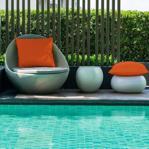 4 Pack Decorative Outdoor Waterproof Throw Pillow Covers, Square Patio Balcony Garden Waterproof Cushion Case, PU Coating Pillow Shell for Couch, Bed, Patio, Sofa, Tent,18 x 18 Inch (Black) in Kuwait