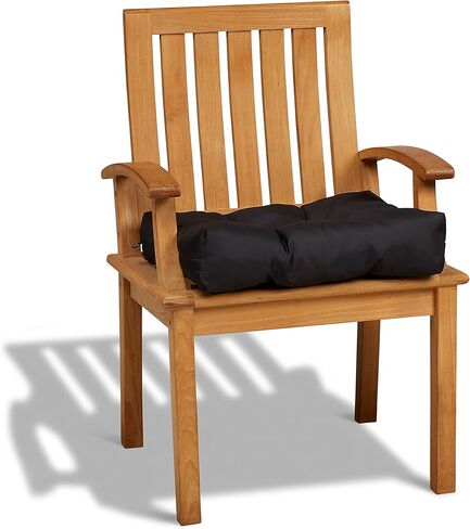 وسائد مقعد الفناء المربعة المقاومة للماء من إكسسوارات كلاسيكية، مقاس 19 × 19 × 5 بوصة، عبوتان، باللون الأسود، وسائد مقعد للاستخدام الخارجي in Kuwait