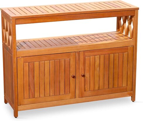 DTY Outdoor Living Longs Peak Eucalyptus Sideboard, Driftwood Gray in Saudi Arabia