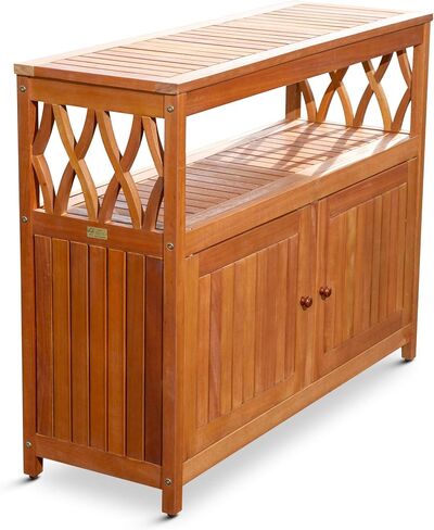 DTY Outdoor Living Longs Peak Eucalyptus Sideboard, Driftwood Gray in Saudi Arabia