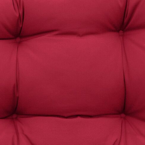 وسائد مقعد من الخيزران للفناء الخارجي من QILLOWAY مجموعة Loveseat / وسادتان على شكل حرف U / وسادتان قطنيتان لأثاث الفناء، مقعد Wicker Loveseat، مقاعد البدلاء، الشرفة، جميع الأحوال الجوية، أريكة من 5 (أحمر) in Kuwait