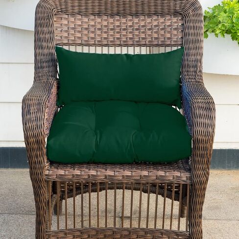 وسائد مقعد من الخيزران للفناء الخارجي من QILLOWAY مجموعة Loveseat / وسادتان على شكل حرف U / وسادتان قطنيتان لأثاث الفناء، مقعد Wicker Loveseat، مقاعد البدلاء، الشرفة، جميع الأحوال الجوية، أريكة من 5 (أحمر) in Kuwait
