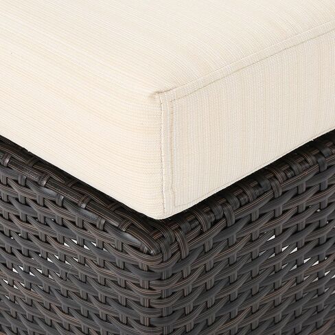 كريستوفر نايت هوم مقعد عثماني من سانتا روزا للاستخدام الخارجي مقاس 16 انش مع وسادة مقاومة للماء، بني متعدد / بيج in Kuwait