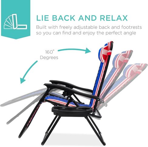 Best Choice Products Set of 2 Adjustable Steel Mesh Zero Gravity Lounge Chair Recliners w/Pillows and Cup Holder Trays, Black in Saudi Arabia