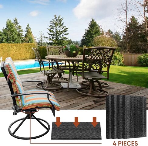 Patio Chair Spring Plates Swivel Rocker Chair Fiberglass Spring Plates Patio Rocking Chair Spring Plate Replacement Parts for Universal Outdoor Patio Furniture, 5 x 2.5 x 0.25 Inch (Black) in Saudi Arabia