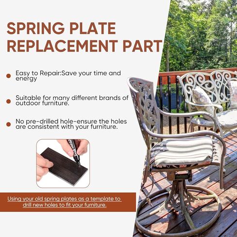 Patio Chair Spring Plates Swivel Rocker Chair Fiberglass Spring Plates Patio Rocking Chair Spring Plate Replacement Parts for Universal Outdoor Patio Furniture, 5 x 2.5 x 0.25 Inch (Black) in Saudi Arabia