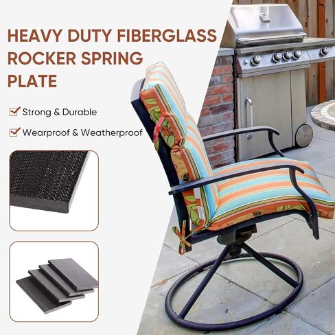 Patio Chair Spring Plates Swivel Rocker Chair Fiberglass Spring Plates Patio Rocking Chair Spring Plate Replacement Parts for Universal Outdoor Patio Furniture, 5 x 2.5 x 0.25 Inch (Black) in Saudi Arabia