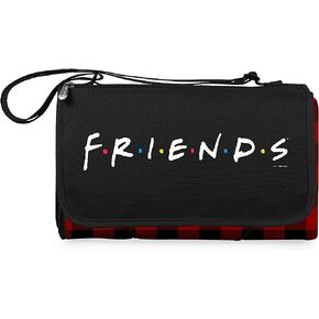 Picnic TIME Friends Central Perk Blanket Tote Outdoor Picnic Blanket, Beach Blanket, Camping Blanket, (Red & Black Buffalo Plaid Pattern)