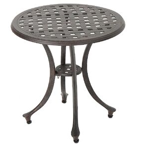 طاولة جانبية من الألومنيوم المصبوب مقاس 19 بوصة من Christopher Knight Home Lola للأماكن الخارجية، بلمسة نهائية برونزية in Kuwait