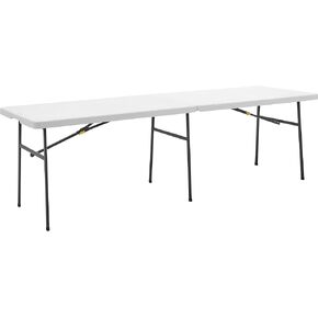 4ft Height Adjustable Half Folding Table with Carrying Handle, Easy Folding and Storage, Indoor Outdoor Use, White in Saudi Arabia