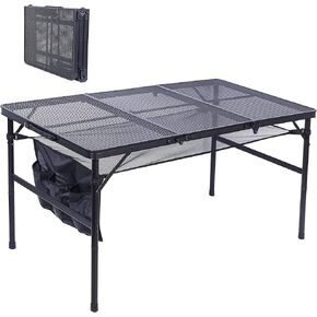 Nice C Table for Grill, Outdoor Table, Camping Table, Outdoor Cooking Table, Picnic Tables, Card Table Adjustable Height, Mesh Bag, Carry Handle (47.3" x 23.7“ x 14.7"/24.2“ Black) in Kuwait