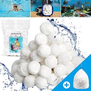 1.54lbs Pool Filter Ball for Sand Filter Pump for Above Ground Pool,Reusable Eco-Friendly Filter Balls Replace Pool Filter Sand (Equals 50 lbs Pool Filter Sand).…
