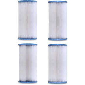 Type A or C 29000e Replacement Filter Cartridge for INTEX Easy Set Above Ground Pools, Compatible with Krystal Clear C1000 C1500 Pumps, Pack of 4