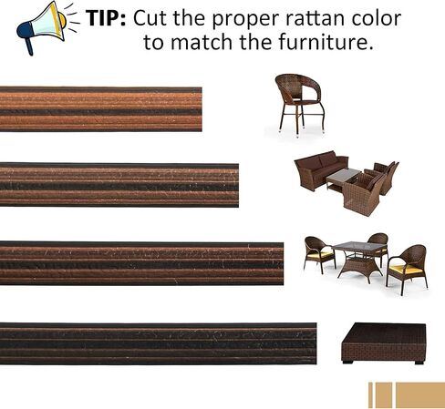459FT Exlong Wicker Repair Kit - Rattan Fix Kit with Premium New Materials, Weaving Webbing Replacement Parts for Rattan Patio Chair Sofas Screens and Storage Basket in Kuwait