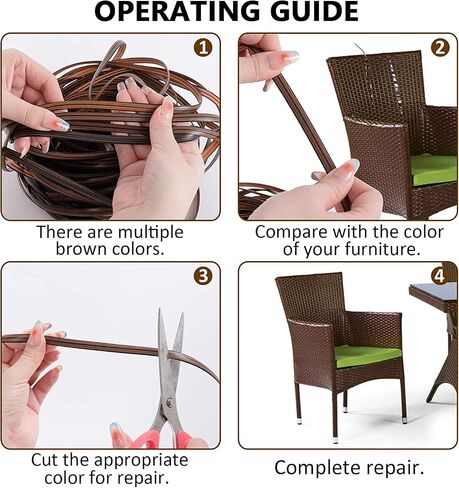 459FT Exlong Wicker Repair Kit - Rattan Fix Kit with Premium New Materials, Weaving Webbing Replacement Parts for Rattan Patio Chair Sofas Screens and Storage Basket in Kuwait