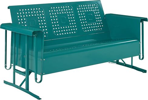 Crosley Furniture CO1023-NV Bates Retro Metal Outdoor Sofa Glider, Navy Gloss in Kuwait