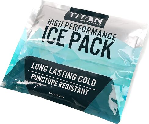 Titan Soft Gel Ice Pack, Lasts Longer Than Ice, Reusable, 2 Packs, 600g | Long lasting cold pack lasts 6 hours longer than ice; puncture-resistant, non-toxic gel; for coolers, totes & lunch bags in Kuwait