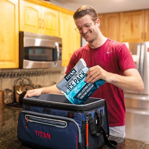 Titan Soft Gel Ice Pack, Lasts Longer Than Ice, Reusable, 2 Packs, 600g | Long lasting cold pack lasts 6 hours longer than ice; puncture-resistant, non-toxic gel; for coolers, totes & lunch bags in Kuwait