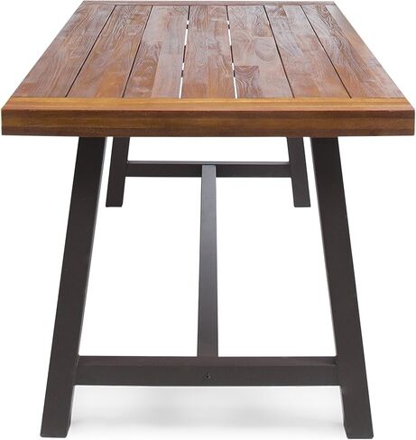 طاولة طعام للأماكن الخارجية من كريستوفر نايت هوم كارلايل بأرجل حديدية، تشطيب رملي / معدن ريفي in Kuwait