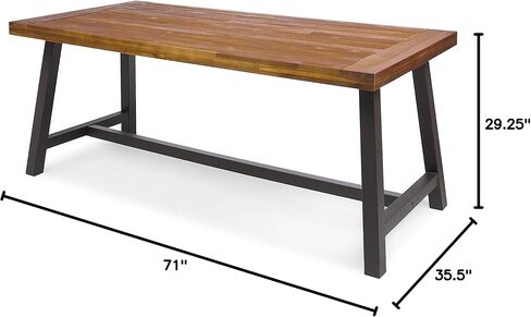 طاولة طعام للأماكن الخارجية من كريستوفر نايت هوم كارلايل بأرجل حديدية، تشطيب رملي / معدن ريفي in Kuwait