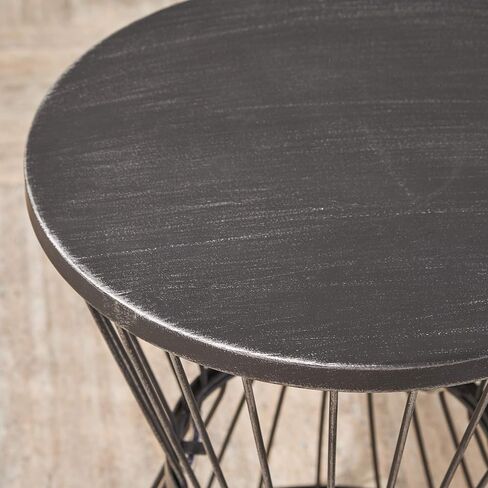 طاولة جانبية حديدية مقاس 16 بوصة من كريستوفر نايت هوم لاسن، باللون الأسود اللامع in Kuwait