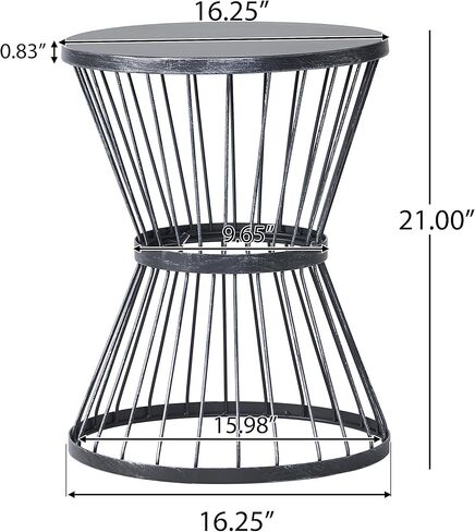 طاولة جانبية حديدية مقاس 16 بوصة من كريستوفر نايت هوم لاسن، باللون الأسود اللامع in Kuwait