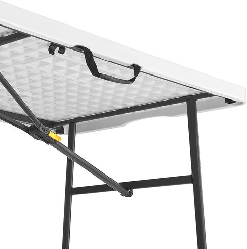 4ft Height Adjustable Half Folding Table with Carrying Handle, Easy Folding and Storage, Indoor Outdoor Use, White in Saudi Arabia