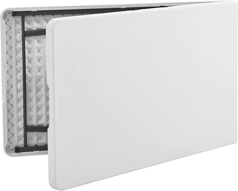 4ft Height Adjustable Half Folding Table with Carrying Handle, Easy Folding and Storage, Indoor Outdoor Use, White in Saudi Arabia