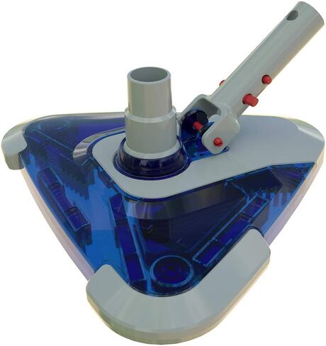 Upgrade Pro Weighted Triangular Pool Rotative Vacuum Head with Brush & EZ Clip Handle - for Cleaning Surface Safe on Vinyl Lined Pools in Kuwait