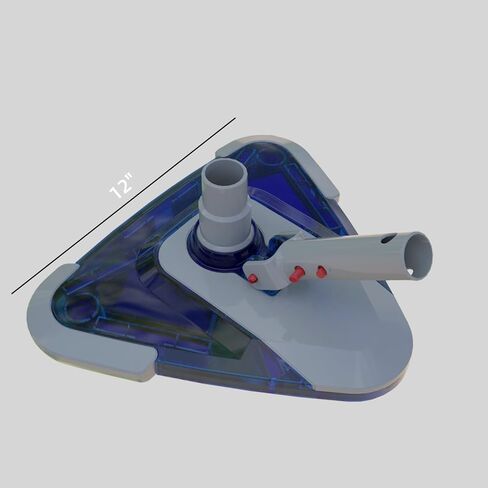 Upgrade Pro Weighted Triangular Pool Rotative Vacuum Head with Brush & EZ Clip Handle - for Cleaning Surface Safe on Vinyl Lined Pools in Kuwait