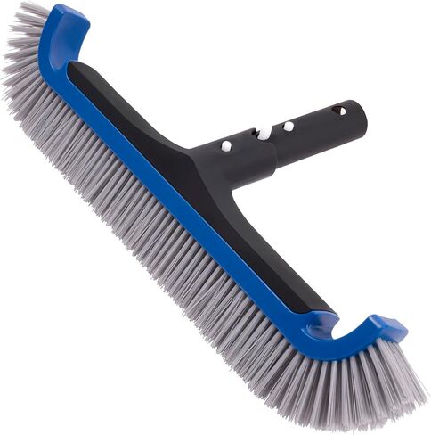 Pool Brush, 17.5" Super Sturdy Pool Brushes for Cleaning Pool Walls, Tiles & Floors, Heavy Duty Polished Aluminum Pool Brush Head with EZ Clip & Safe for Vinyl Pool in Saudi Arabia