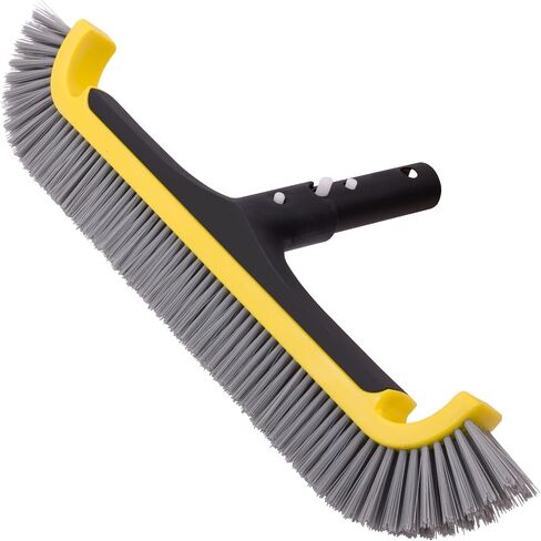 Pool Brush, 17.5" Super Sturdy Pool Brushes for Cleaning Pool Walls, Tiles & Floors, Heavy Duty Polished Aluminum Pool Brush Head with EZ Clip & Safe for Vinyl Pool in Saudi Arabia