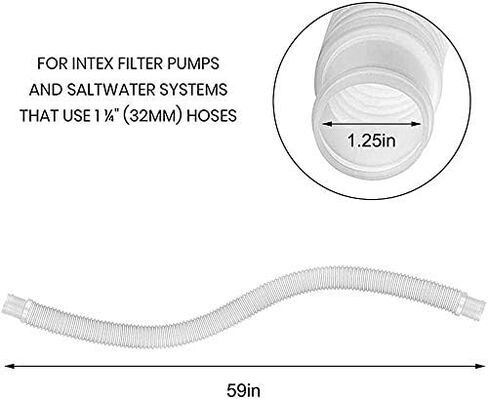 Pool Filter Replacement Hose,Replacement Hose for Above Ground Pools 1.25"Diameter,59"Long Filter Pump Hose,Compatible with Pump Model 607, 637、330 GPH, 530 GPH, and 1000 GPH. in Saudi Arabia